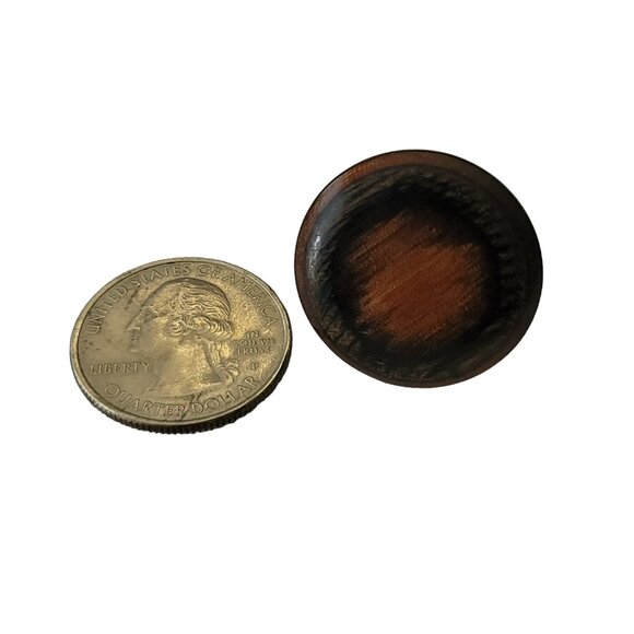 Vintage Round Wood Adjustable Ring Size 7, E939 - Picture 5 of 7